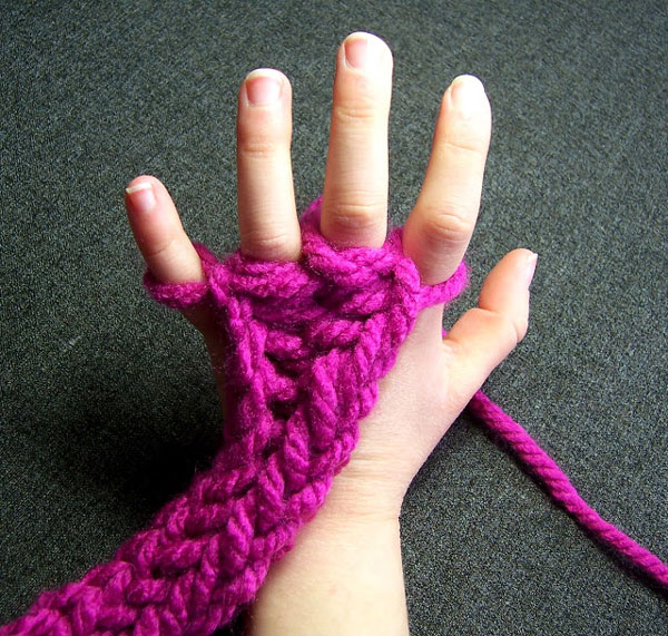 Finger knitting activity for kids
