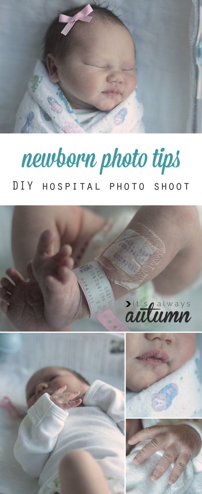 Learn how to take gorgeous photos of your newborn baby in the hospital with these easy to follow DIY photography tips.