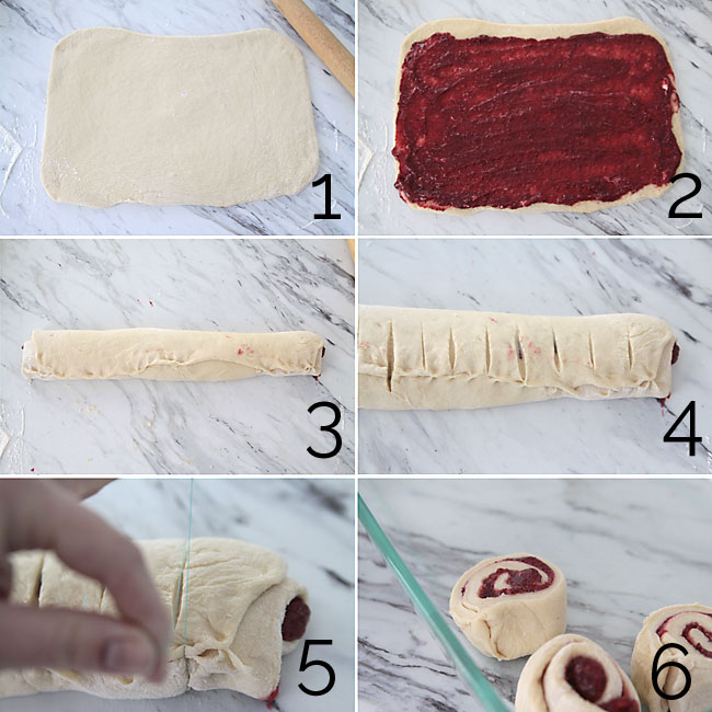 how to make raspberry rolls with step by step photos