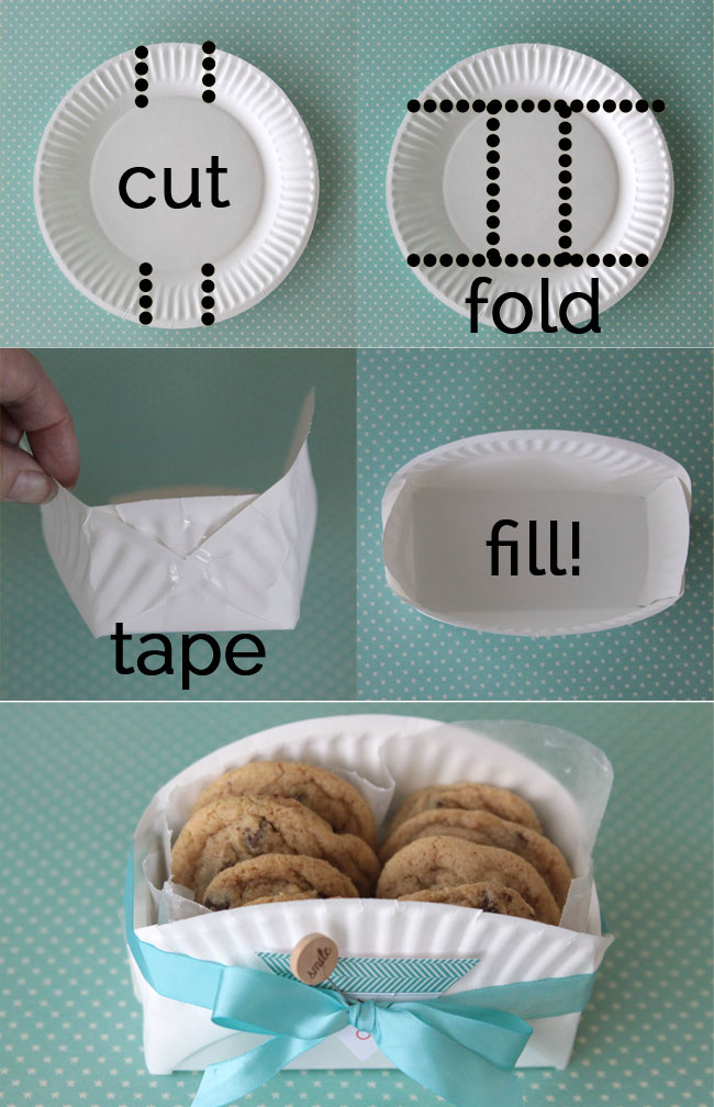 Instructions for making paper plate basket
