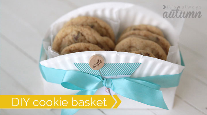 cookies in a paper plate basket