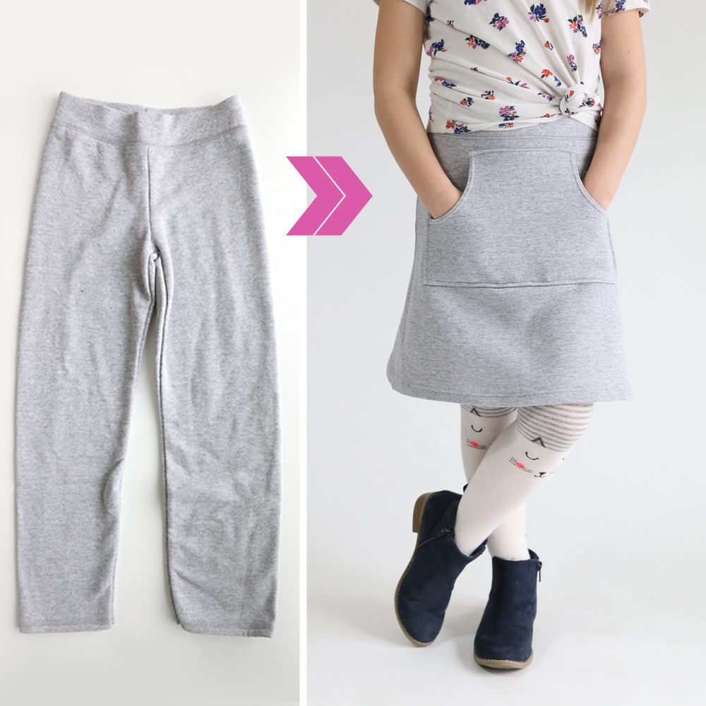 How to make a sweatpant skirt {goodbye old sweats, hello cute