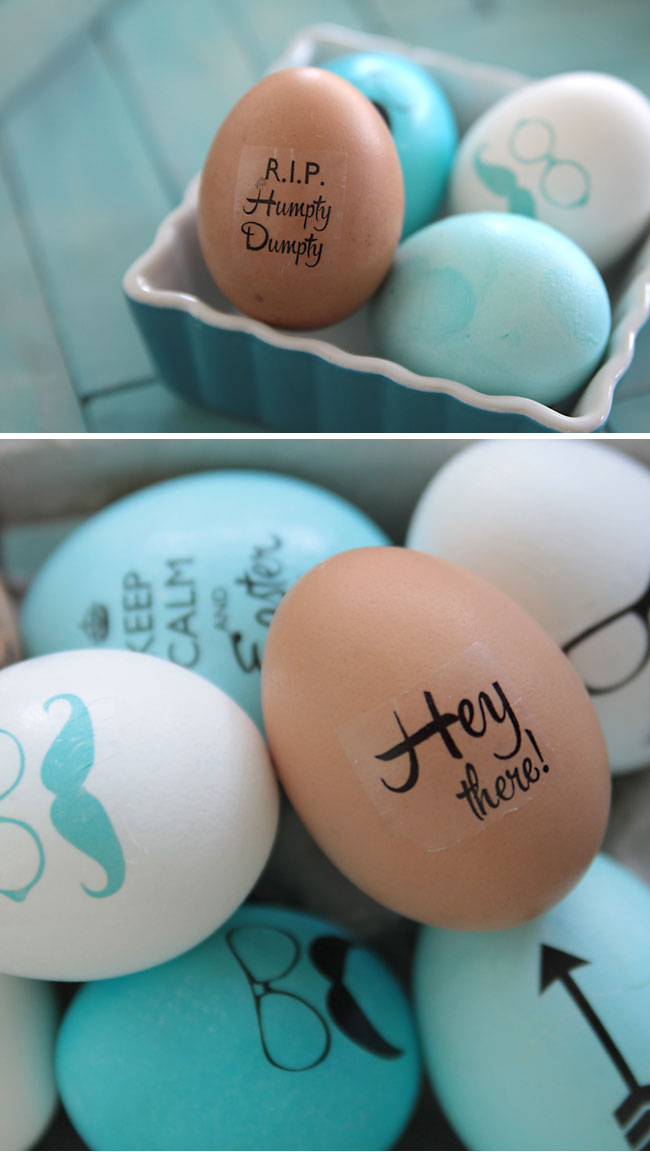 Hipster decorated Easter eggs