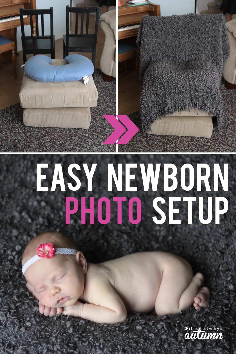 How to set up a home photo studio! Get great photos in your own home with these easy photo set ups.