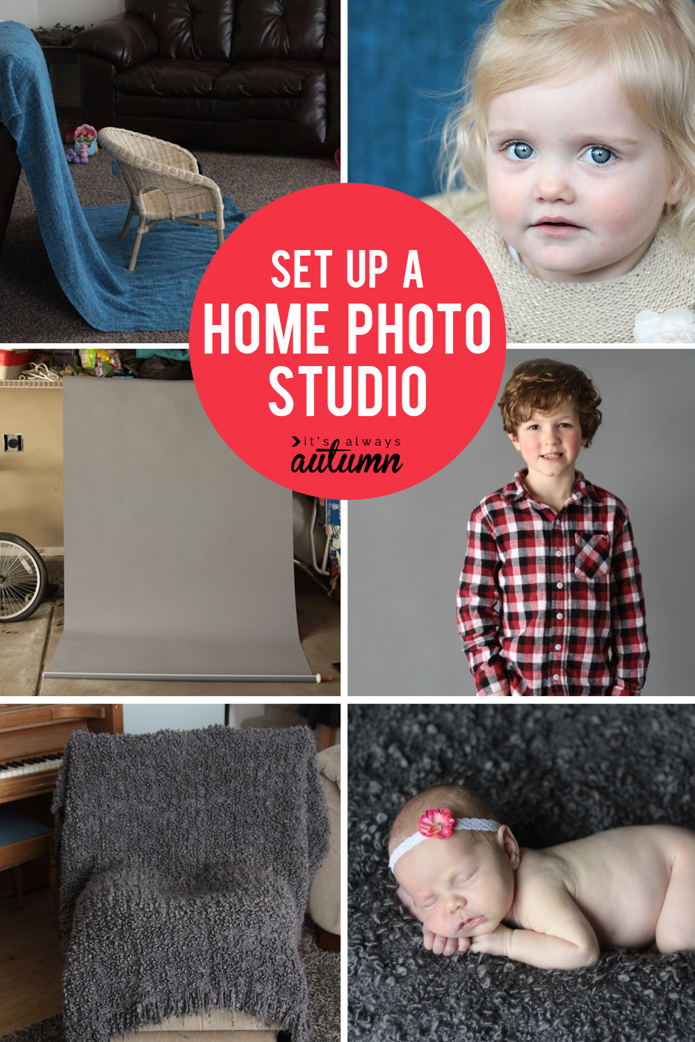 How to set up a home photo studio! Get great photos in your own home with these easy photo set ups.