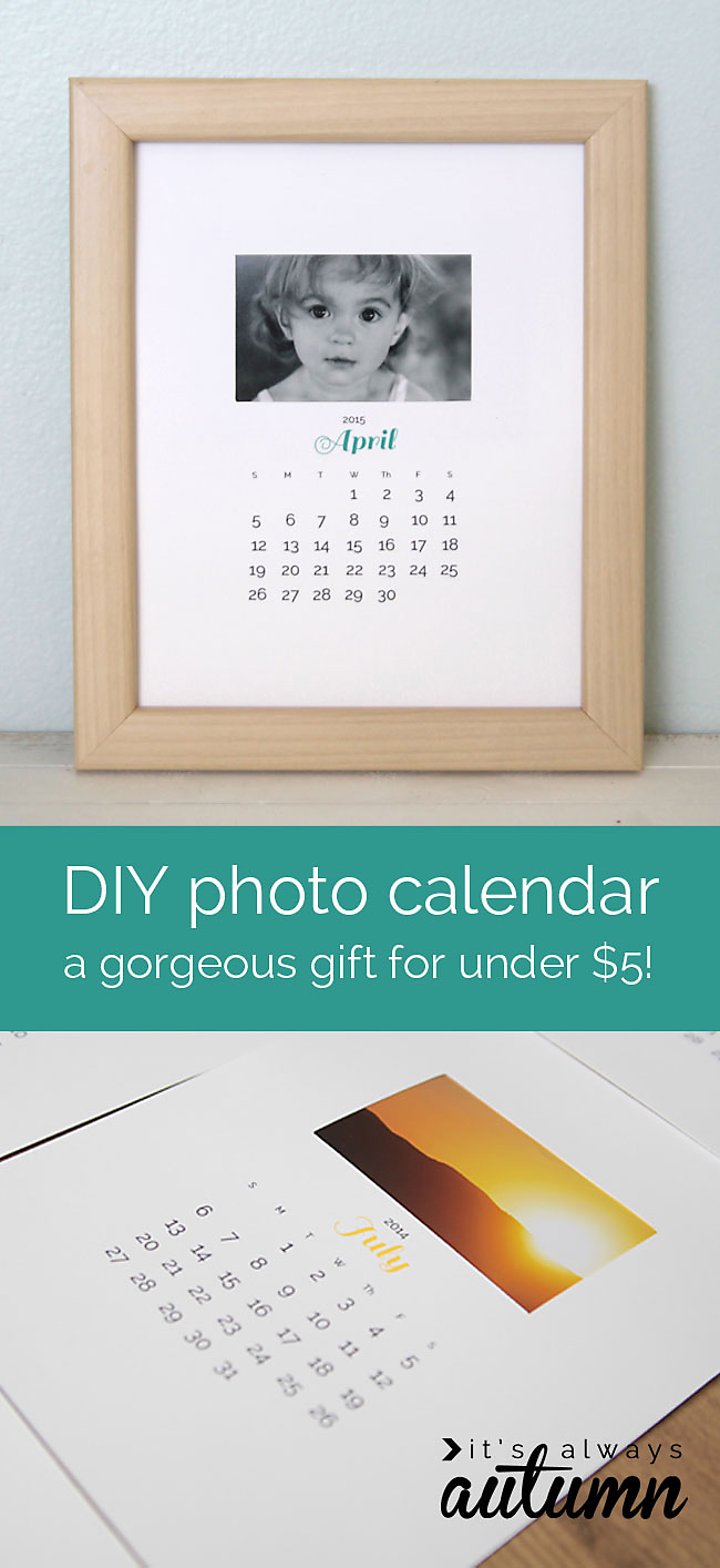 DIY photo calendar in a frame