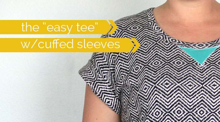 learn how to make a simple women's tee with cuffed sleeves with this easy sewing tutorial