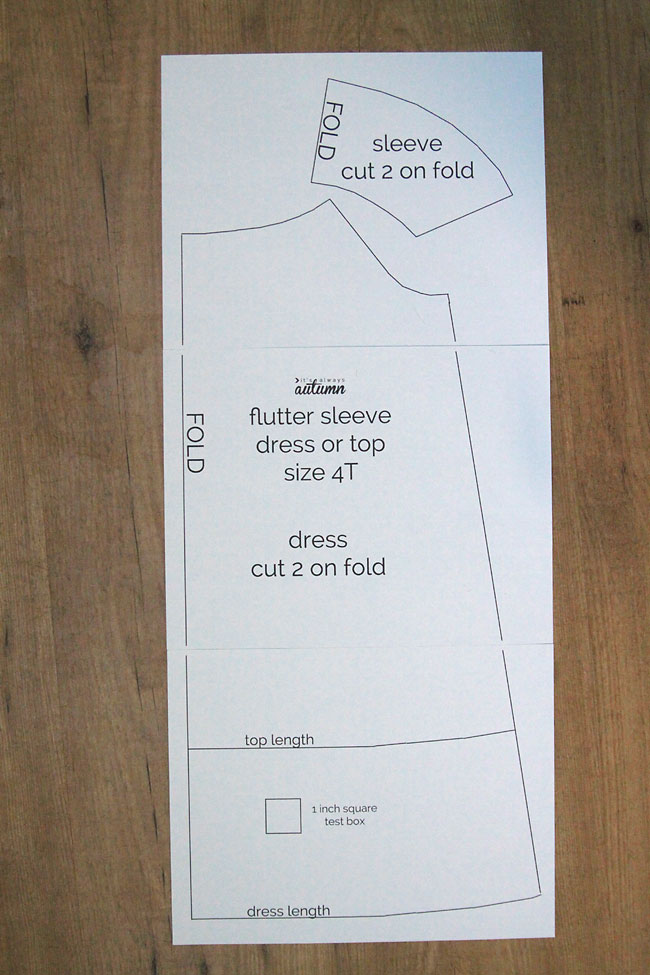 girl's flutter sleeve dress or top sewing tutorial & free pattern in 4T - It's Always Autumn