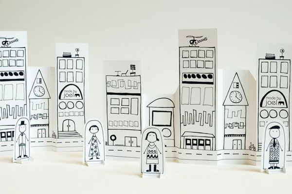 printable paper city kids can color
