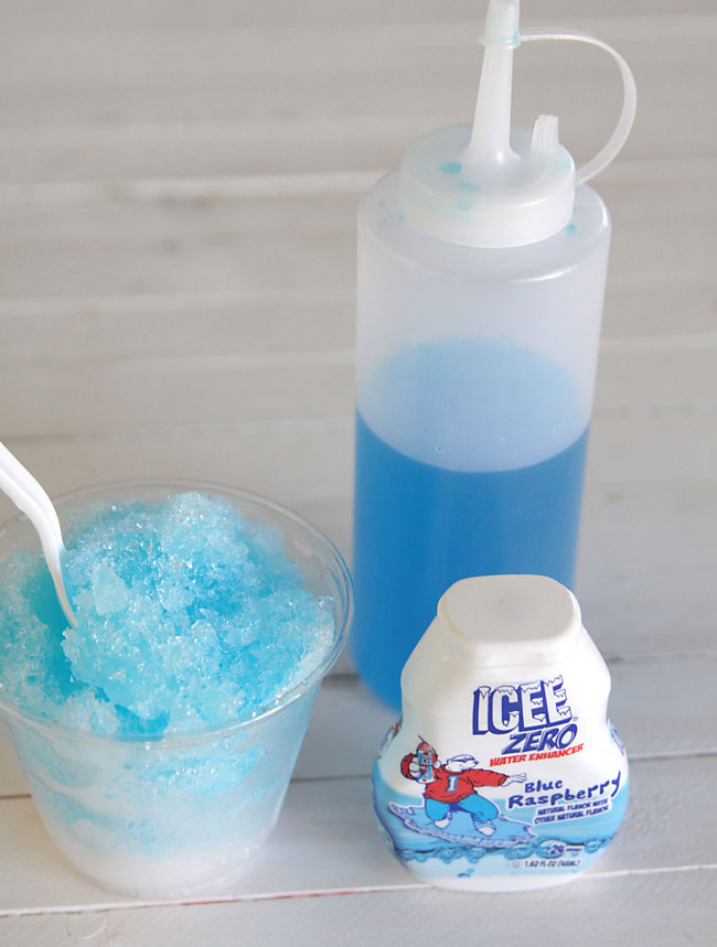 blue Snow cone and Syrup made from icee zero calorie flavoring