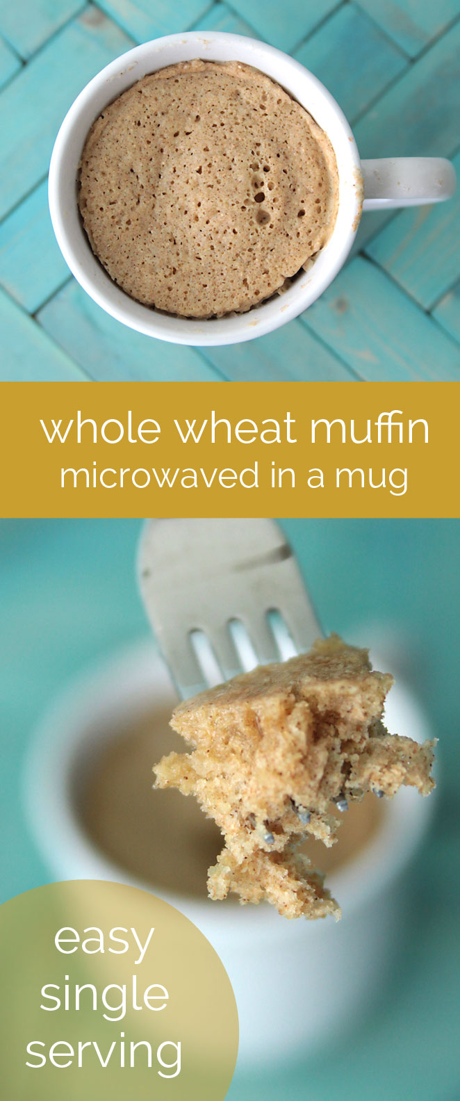 how to make a single serving whole wheat muffin in the microwave - fast, easy & healthy recipe!