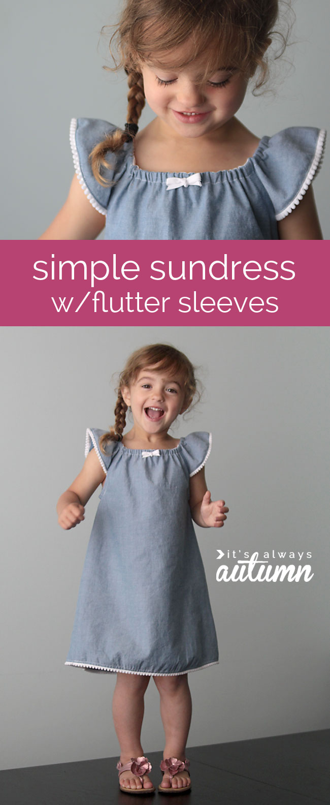 DIY Tutorial Simple Sundress with Flutter Sleeves