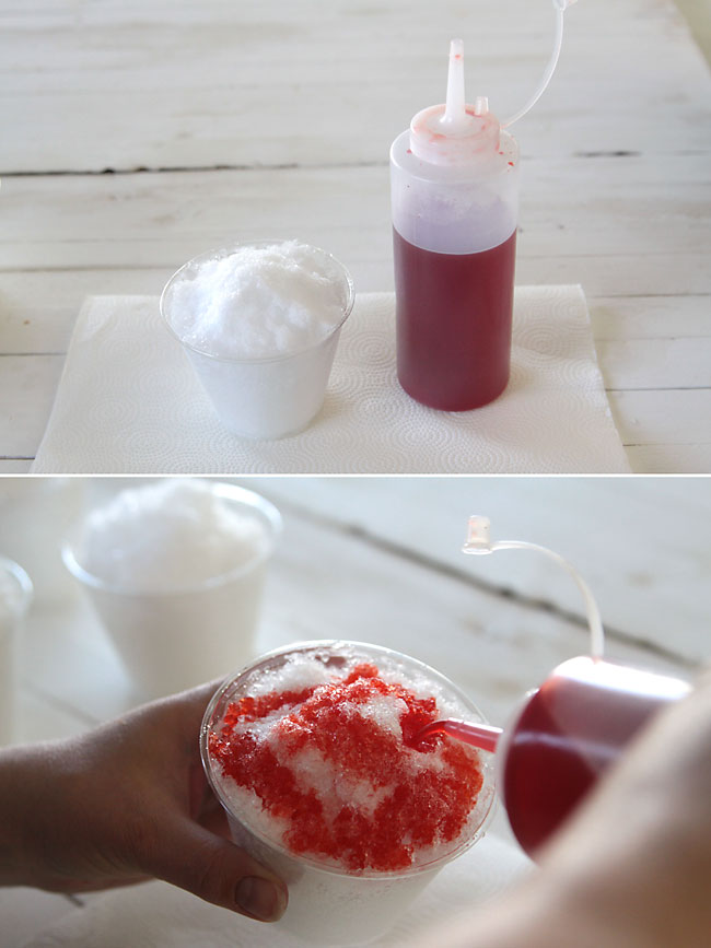 Snow cone and red sugar free Syrup