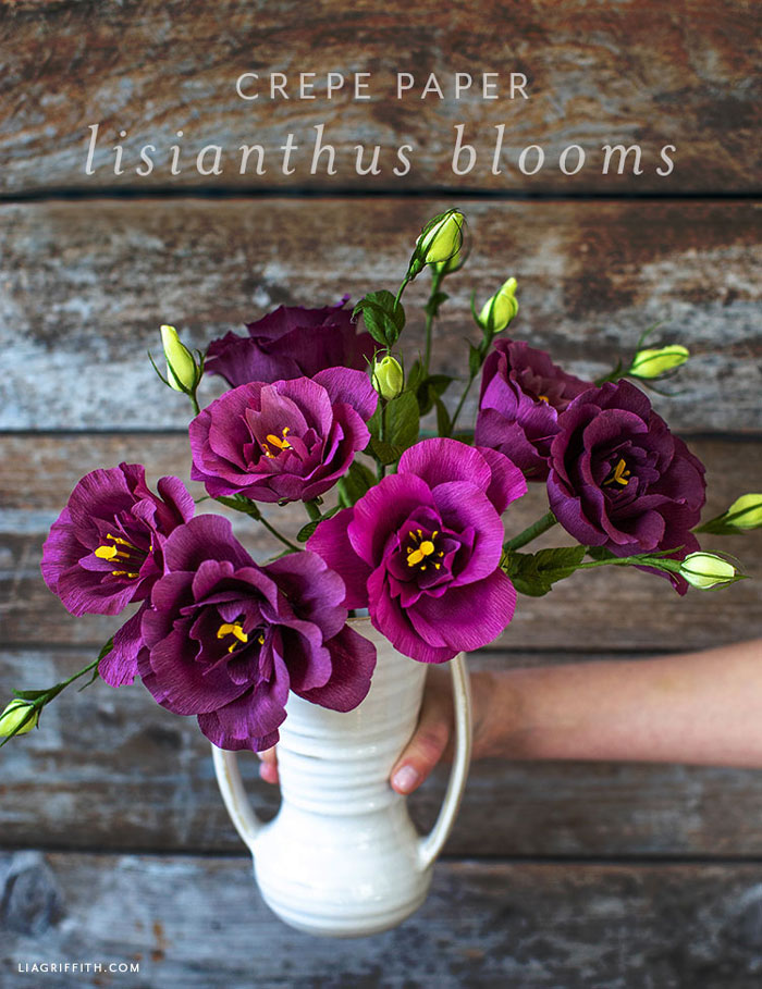 Paper flowers template for lisianthus blooms