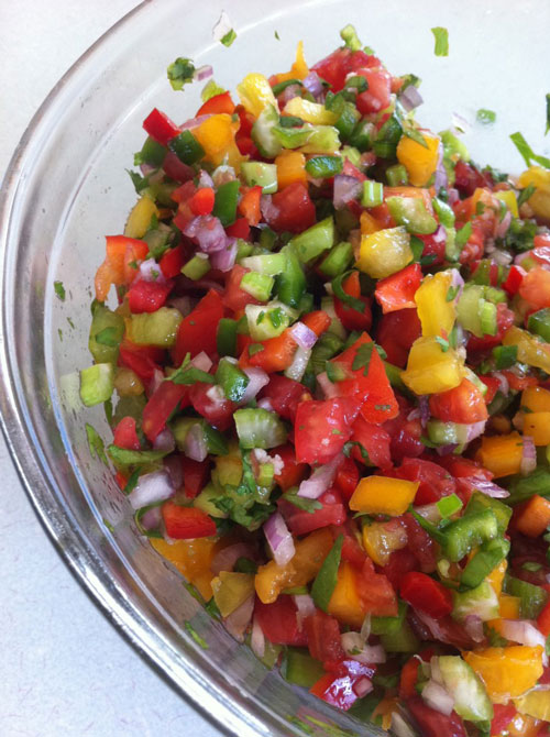 fresh tomato salsa in a bowl