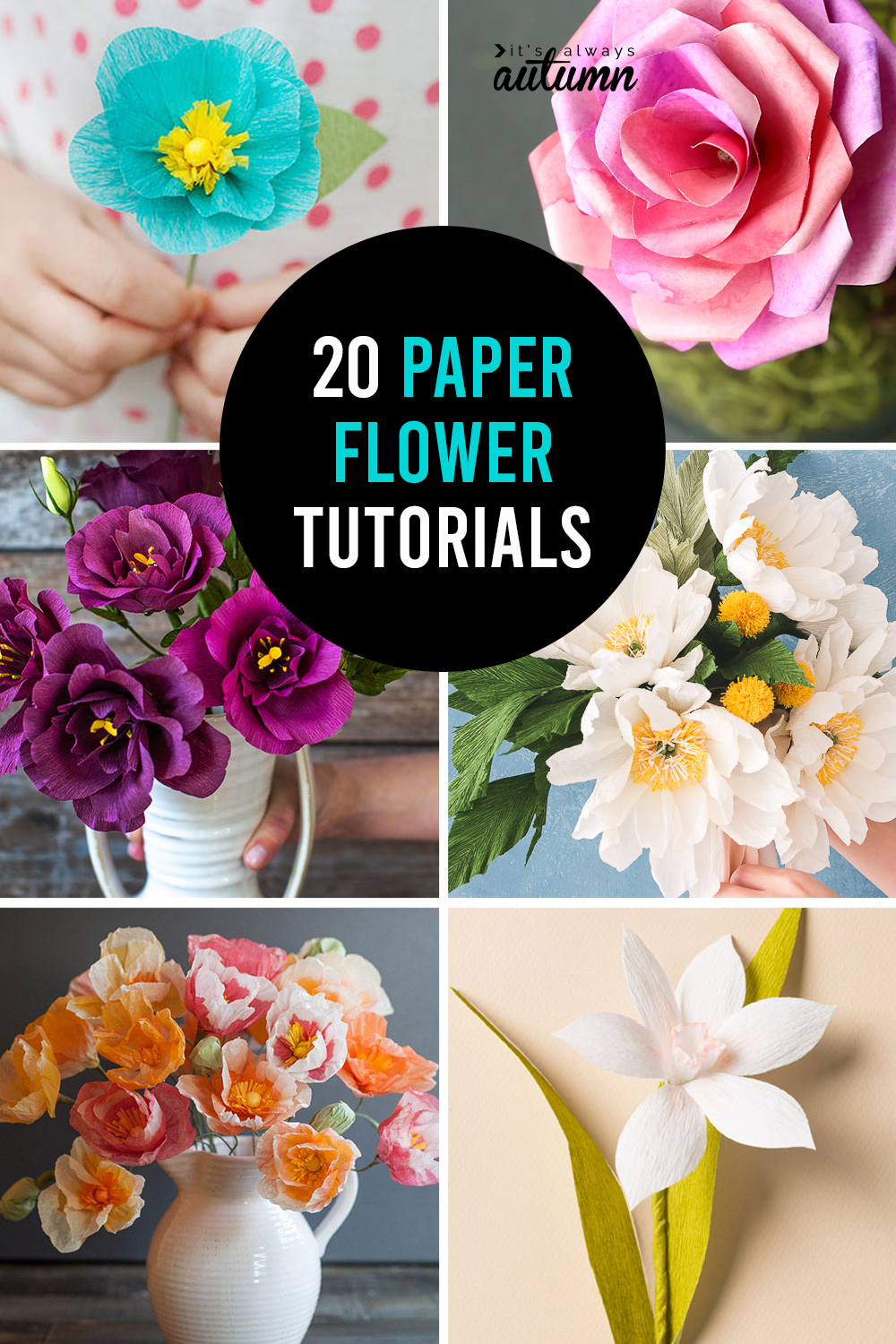 DIY Mini Flower Bouquet with Printable Paper Wrap