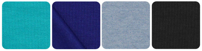 blue ribbed knit fabric