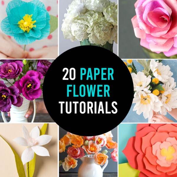 Collage of different paper flowers tutorials