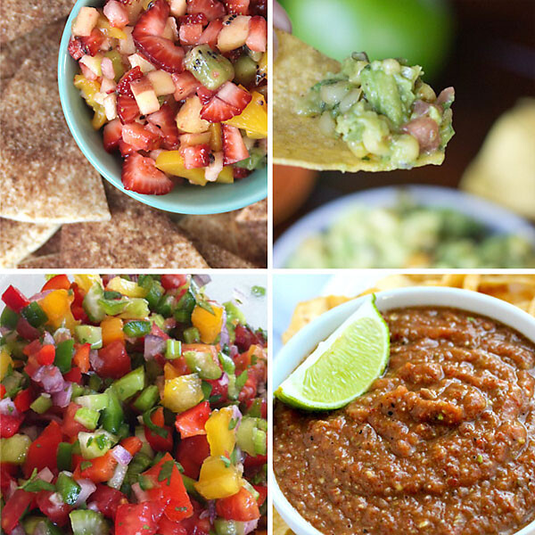 collage of salsa recipes