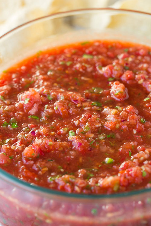 restaurant style salsa in a bowl