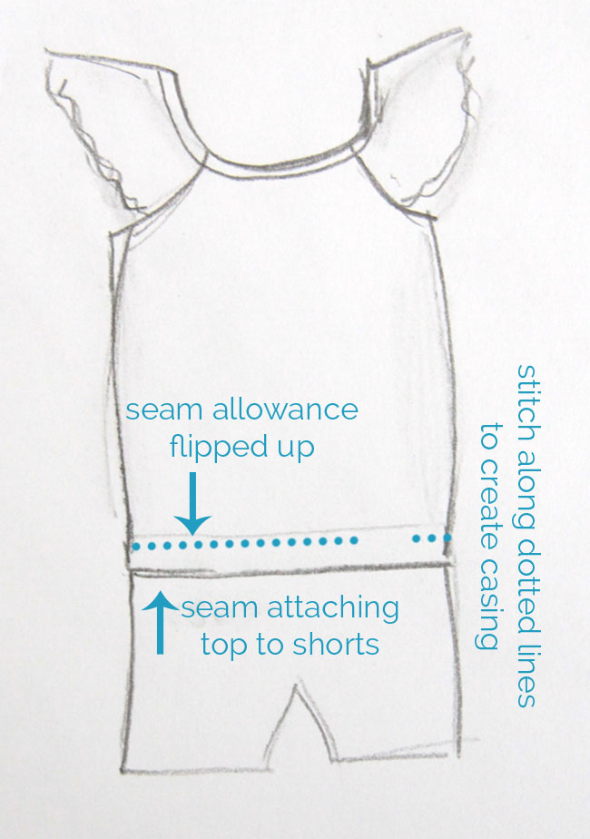 flutter sleeve romper diagram