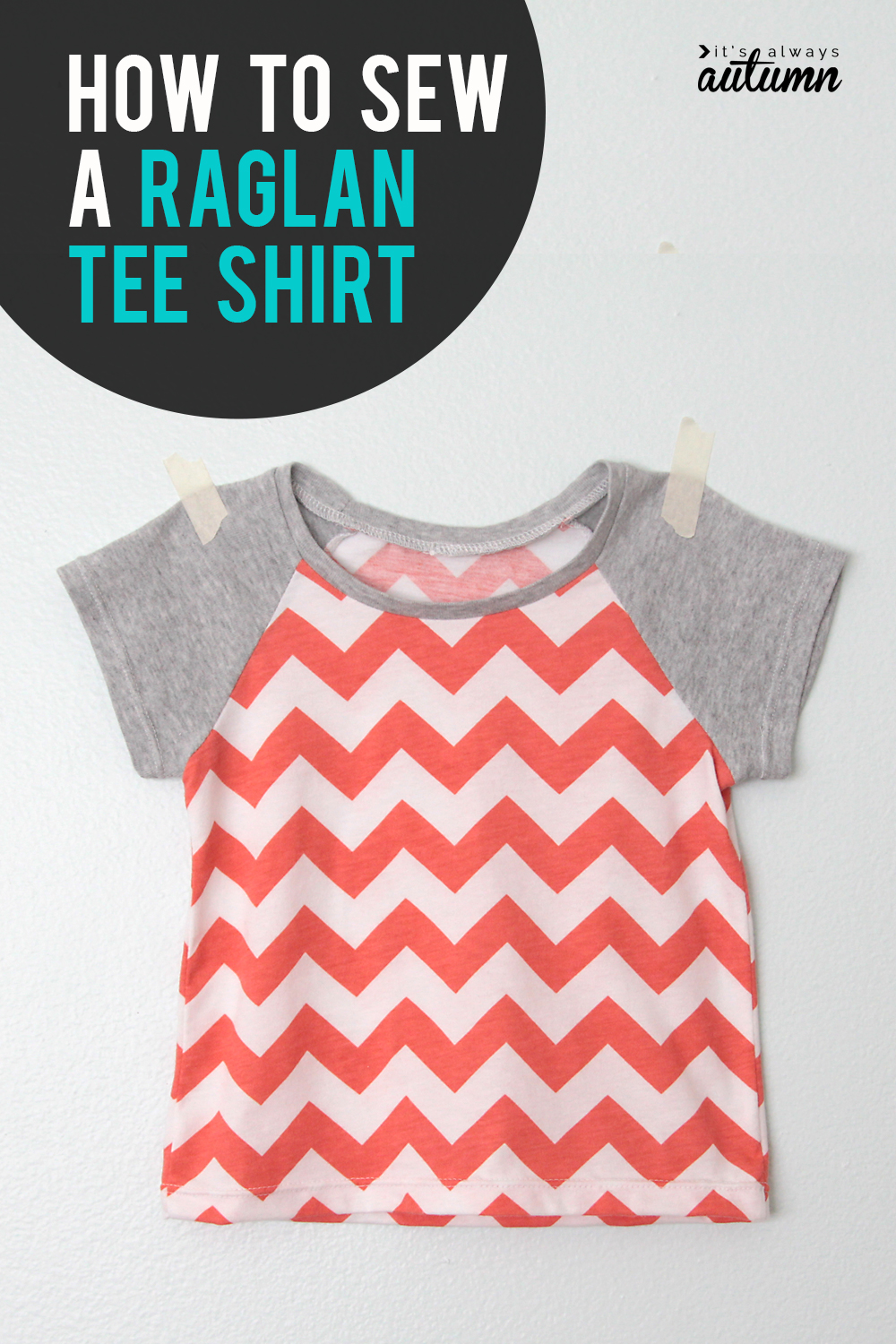 how to pattern draft and sew a raglan tee in any size - It's