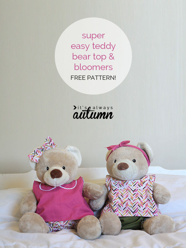 love this! free sewing pattern for these easy teddy bear clothes (build a bear)