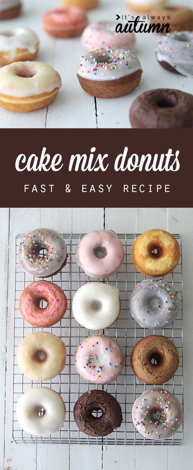 Cake mix donuts, easy baked recipe