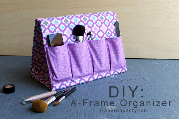 Fabric A-frame beauty supply orgaizer