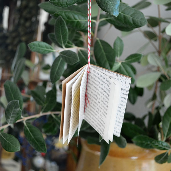 Little book made from paper Christmas ornament