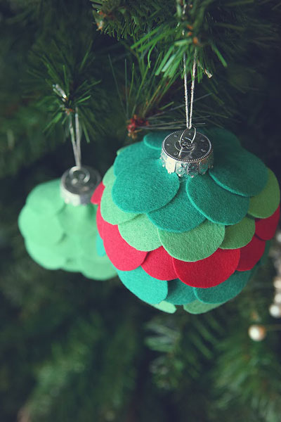 Felt circle Christmas ornaments