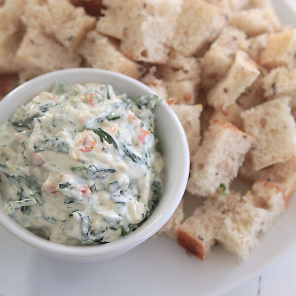 skinny spinach dip with just a quarter of the calories of the original! tastes great.
