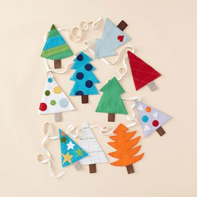 felt christmas tree garland