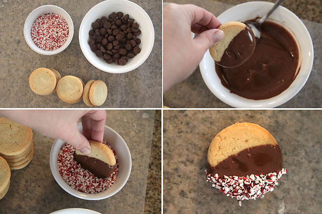 Chocolate Dipped Mint Shortbread Cookies Chocolate Dipped Mint Shortbread Cookies