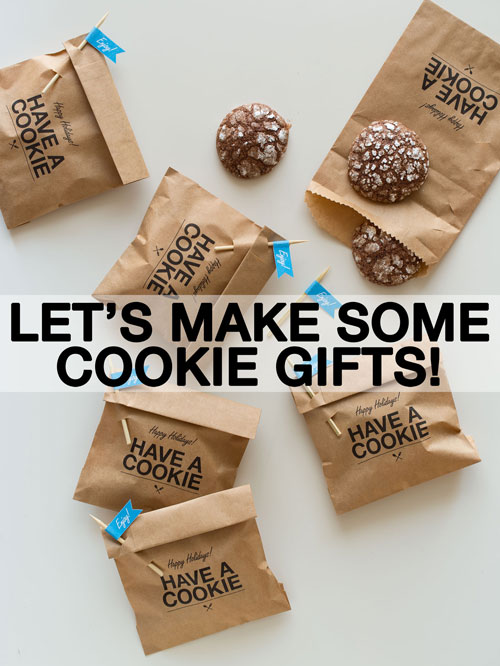 kraft treat bags with have a cookie printed on it