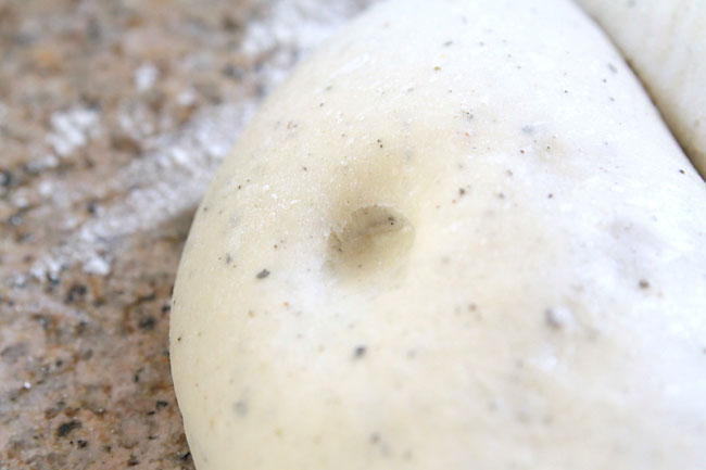 A fingerprint in the ball of roll dough