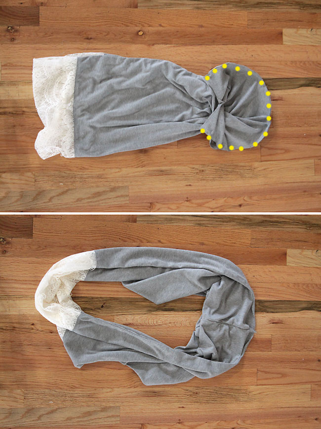 How to make an infinity scarf with lace deals