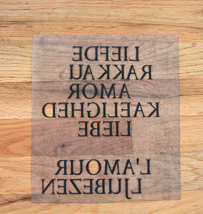 words cut out of vinyl