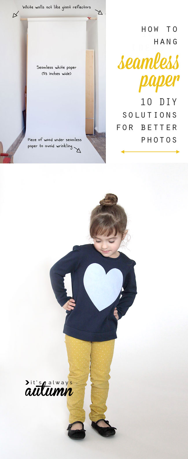 10 DIY options for hanging seamless paper {photography backgrounds