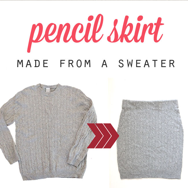 Easy Cable Knit Pencil Skirt {made from a sweater} - It’s Always Autumn
