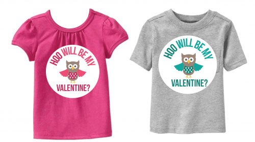 DIY Valentines t-shirts with owls on them