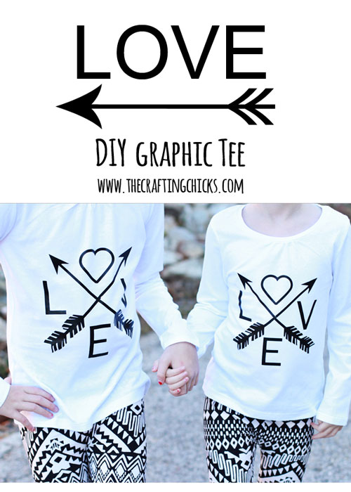 DIY graphic tee shirt for valentines day