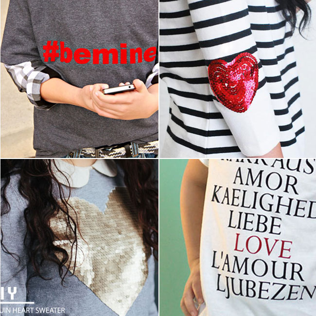 20 DIY Valentine's Day shirts - lots of cool ideas here!