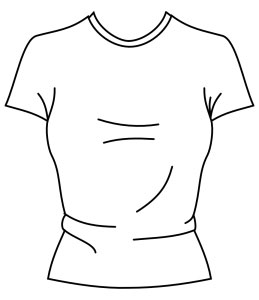 A drawing of a t-shirt pattern