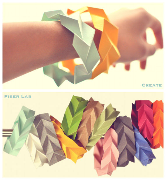 Origami bracelets in many colors