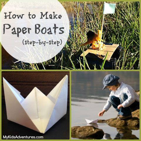 Folded paper boats
