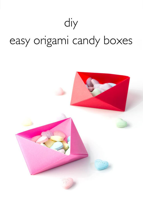 Easy origami candy boxes