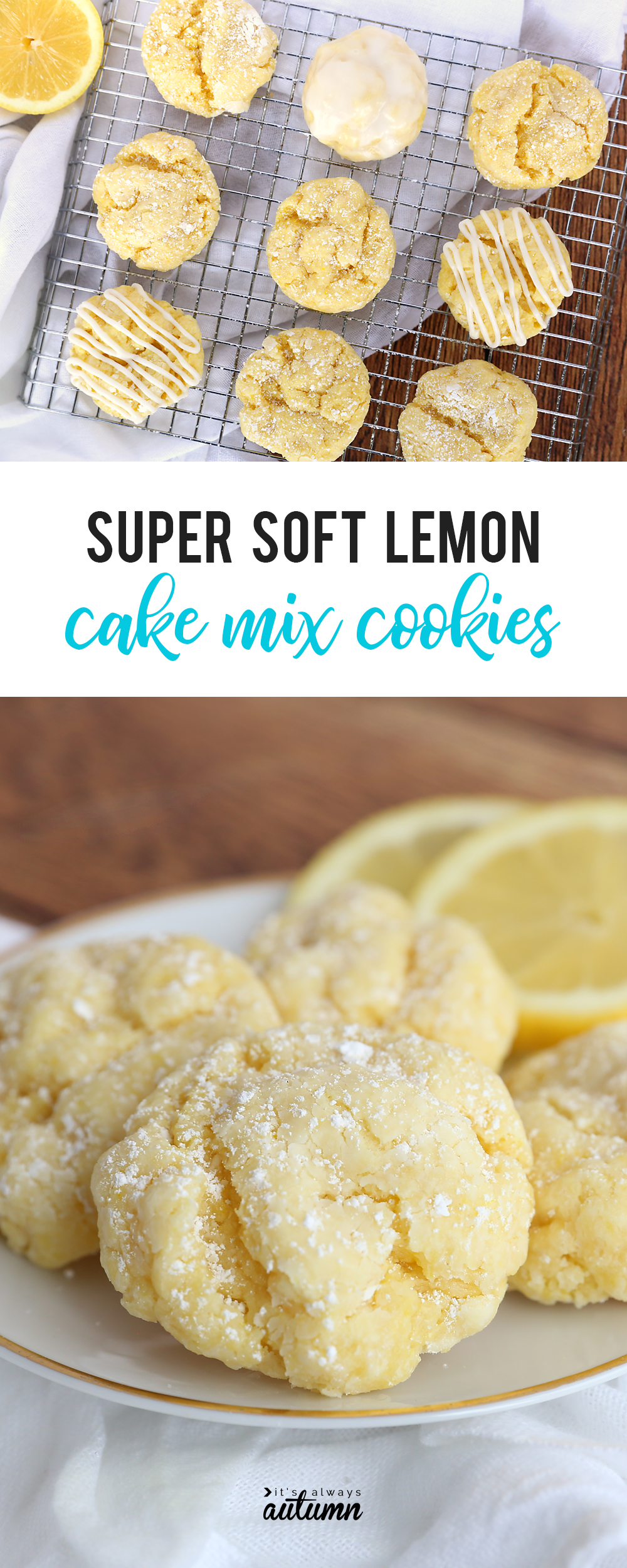 Super soft lemon cake mix cookies