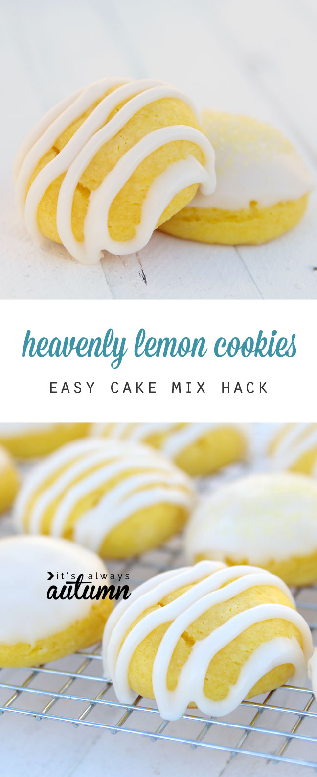 these crazy delicious lemon cookies only take a few minutes to make since they start with a cake mix