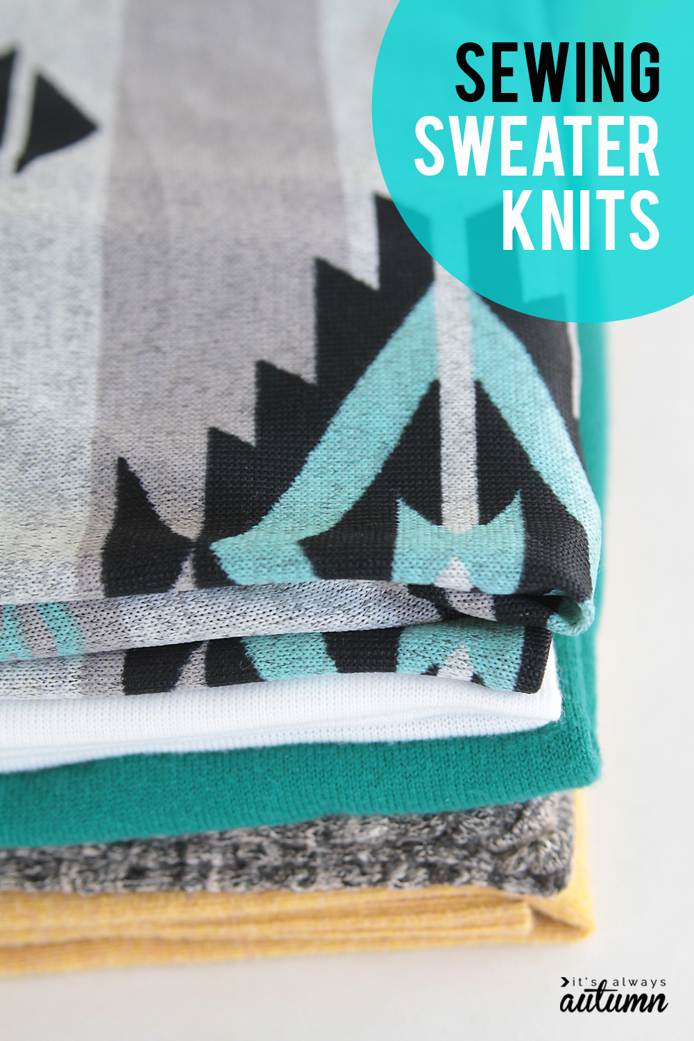 Learn how to sew with sweater knits! Click through for tips and tricks.